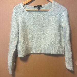 Forever21 women light green cropped sweater size S